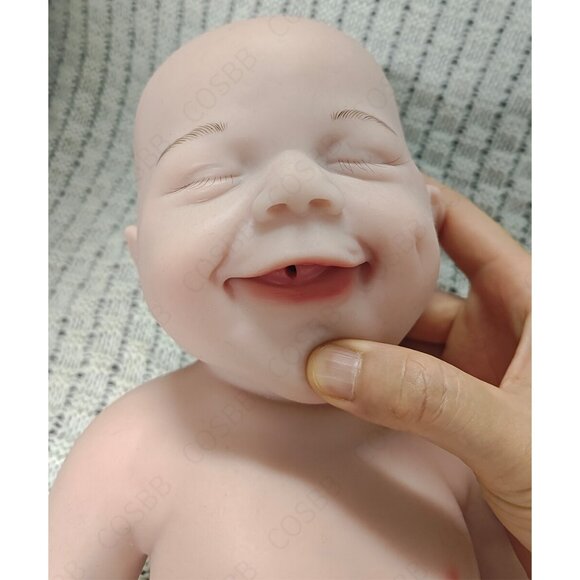 3.1kg Full Body Silicone Sleeping Girl 45CM Reborn Baby Dolls W/Drink-Wet System - Picture 4 of 16